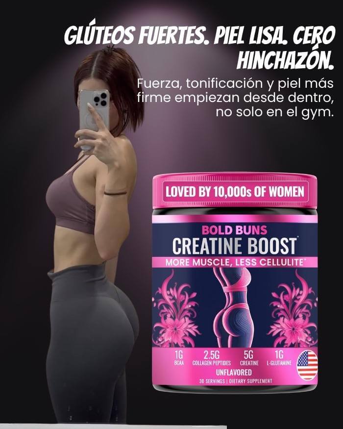 Bold Buns Creatina para mujeres 🍑 – Suplemento de construcción de glúteos con colágeno y BCAA